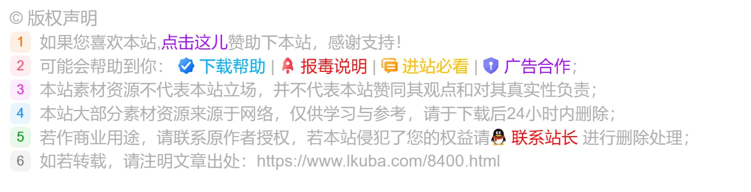 WordPress主题zibll子比主题文章底部版权申明样式美化