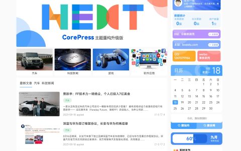 WordPress主题 CoreNext v1.6.6 免授权版